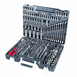Metric Socket Wrench set 217 pcs, 1/4, 3/8, 1/2, 3.5-32 mm, Long and Short Sockets, with U-Ring Wrenches, CRV, Proline