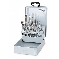 Tap set 14 Pieces M3-M12, HSS-Co Steel, Metal Case, BETA Tools