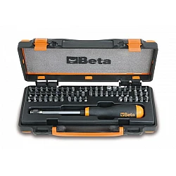 Bit set 61 Pieces 1/4 Magnetic Screwdriver Handle Quick-Release Plastic Case, BETA
