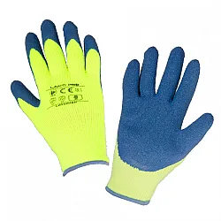 Handskar, latex vadderade skyddshandskar, gula, CE, LAHTI