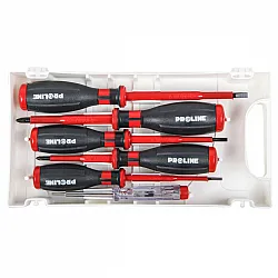 Electrician Screwdriver set 1000V, 5 Pieces with Voltage Indicator 1000V, Proline
