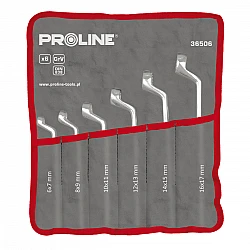 Offset Curved Ring Wrench set DIN 838, 6 x 7-30 x 32, Proline