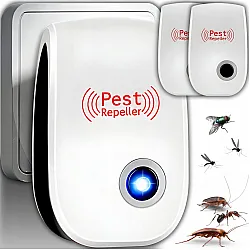 Mouse Repeller 3-Pack, Ultrasonic Deterrent for Mice, Rats, Insects