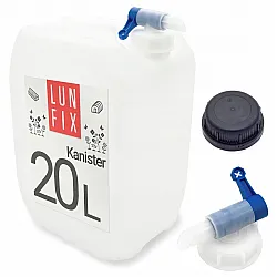 Water Container 20L with Tap, Drinking Water Canister, HDPE Plastic, LunFix