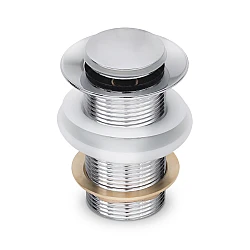 Bottenventil, tvättställsplugg, pop-up fjädrande lock, rund, utan överflöd, universal, Prina Bottenventil, tvättställsplugg, pop-up fjädrande lock, rund, utan överflöd, universal, Prina