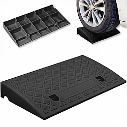 Uppkörningsramp 15cm, 1st ramp för biluppfart, kantramp, svart gummikomposit
