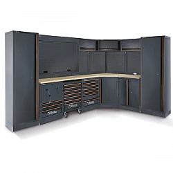 Complete Garage Furniture System C45PRO 2.0 GW 15 Modules Multi-ply Wood 2040 x 615 mm + 680 x 615 mm, 551 kg, BETA