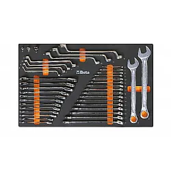 Wrench set 42 Combination Wrenches 6-27 mm, Ratchet & Quick Connectors, BETA Tools