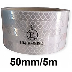 Reflective Tape 2 Rolls, 5m Each, 50 mm Wide, Silver/White, Self-Adhesive Tape for Professional Use, Paper Tech