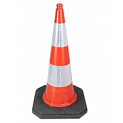 Heavy Traffic Cone U-23 75cm Gen.3 Reflective Sleeve Base 50x50cm 4.1kg