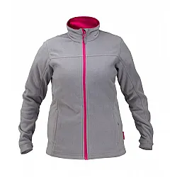 Ladies Fleece Jacket, Grey and Pink , 2Xl , CE, LAHTI