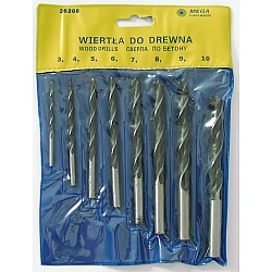 8 pcs Wood Drill set. Contents:3, 4.5.6.7.8 .9.10 mm.drill Blackened.
