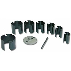 8 Pc Hole Saw set 2 - 26-63 mm with Hole Saw Plate and Leading Drill 6 mm. .