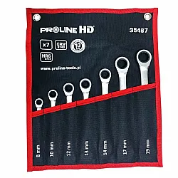 Ratchet Combination Wrench set 7 Pieces 8-19 mm, 72 Teeth Heavy Duty, Proline HD