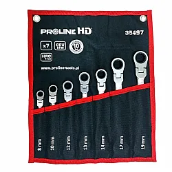 Combination Wrench set, 7 Pieces 8-19 mm 72 Teeth, Proline HD
