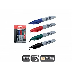 Permanentpenna MINI 4st (svart, blå, röd, grön), Proline