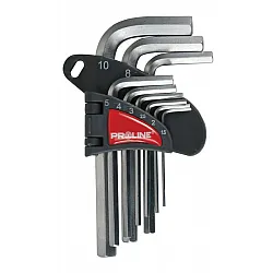 HEX Key set 9 Pieces, CV Steel, 1.5; 2.0; 2.5; 3.0; 4.0; 5.0; 6.0; 8.0; 10.0 mm, Proline