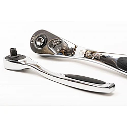 Ratchet Handle 3/8, l=192 mm, 108T, Recessed Push Button, Slim, High Quality, Proline