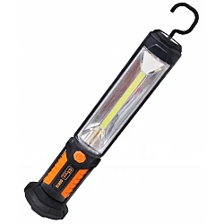 Starkt arbetslampa COB LED 450LM + 25LM varningsblink, laddbar, magnet och krok, USB