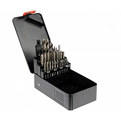 Gängtappar M3-M12, sats 29 delar inkl. borr och svängärn, metallbox, YATO