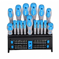 Screwdrivers and Bits, Large set of 50 Pieces, Magnetic, CRV, SOFT TOUCH, Mega
