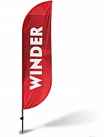 Reklamflaggor, beachflagga med mast och tryck på 260 x 60 cm