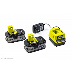 Batteriladdare 18V med 2 st starka batterier 5 Ah för Ryobi One+