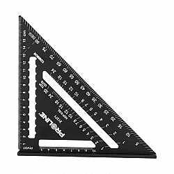 Snickarvinkel med bas, aluminium 175/300 mm, 4, 6 mm tjock, Oxiderad yta, Proline