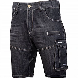 Jeans Shorts, Black, Stretch, Reinforcements, S, CE, LAHTI