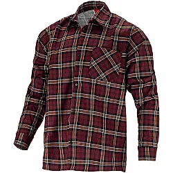 FLANNEL SHIRT, BURGUNDY PLAID, 170G/M2, "S", CE, LAHTI