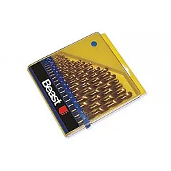 HSS-borr för metall, 1-10 mm, titanbelagd, set med 19 st