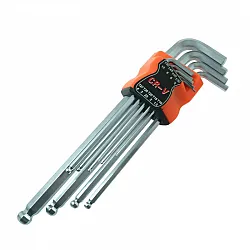 Allen Key set 9 pcs, Ball Ends, Chrome-Vanadium, Beast