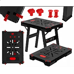 Hopfällbart Arbetsbord 150 kg 860 x 550 mm Klämfästhål Länkningsbeslag Snabbfäste, Proline