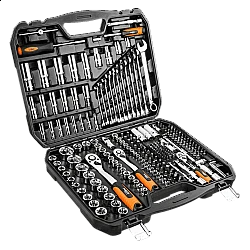 Hylsnyckelsats 219 delar 1/4, 3/8, 1/2 CrV, hylsor, spärrhandtag, blocknycklar, bits m.m. NEO Tools