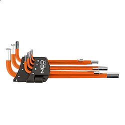 Insexnycklar sexkant, l-nycklar, sats 7 st. 1-6 mm, S2, NEO Tools