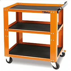 Verktygsvagn 3 Hyllor 200 kg Termoplast Gummimatta 4 Hjul 45 x 80 x 90 cm, BETA Tools