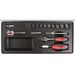 Socket Tray set 16pcs 1/4 Empty, Proline