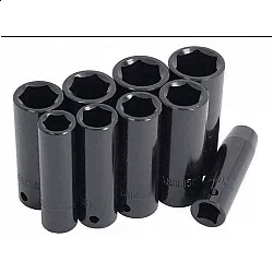 Deep Impact Socket set 9 pcs 3/810-19 mm
