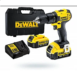 Skruvdragare, borr, 18V 2st batterier, snabbchuck, LED-belysning, 1.8 kg inkl. väska och laddare, DEWALT