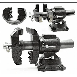 Skruvstycke 125 mm multifunktion, skruvstäd vridbar 360º 12 kg, Geko