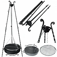 Grill, eldstad, eldkorg med lock, 55 cm