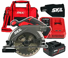 Elsåg, cirkelsåg 20V 4, 0Ah 4500rpm 54 mm skärdjup, 165 mm skivor, snabbladdare, SKIL