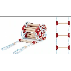 Repstege, 2-30m trä stegpinnar, handgjort, säker och tålig, max last 250 kg, 22 mm tjock polypropen lina, Higher