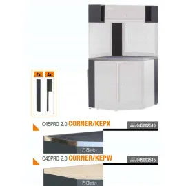 Corner Extension Module with Stainless Steel Worktop for C45PRO 2.0, 4 Spacers, 2 Side Panels, BETA Tools