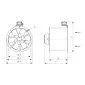 Kanalfläkt Diagonal 400mm 6890 m³/h 300 Pa IE3-Motor IP55, Harmann