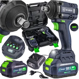 Mutterdragare Batteridriven 600 Nm 20V Borstlös 1/2" Set med Batteri 4.0 Ah och Laddare, Wuber