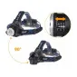 Pannlampa LED 800lm 300m Räckvidd Zoom 3 Lägen Vattentålig Aluminium 90° Vinkel (inkl. 2 laddbara batterier)