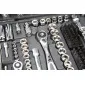 Metric Socket Wrench set 217 pcs, 1/4, 3/8, 1/2, 3.5-32 mm, Long and Short Sockets, with U-Ring Wrenches, CRV, Proline