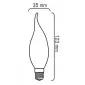 Vintage glödlampor LED E14 4W 470lm, i form av en eldlåga, 2700K varmt gulaktigt ljus, 4st