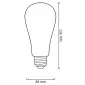 Vintage glödlampor LED E27 ST64 Edison 6W 540lm, 2500K varmt gulaktigt ljus, 4st